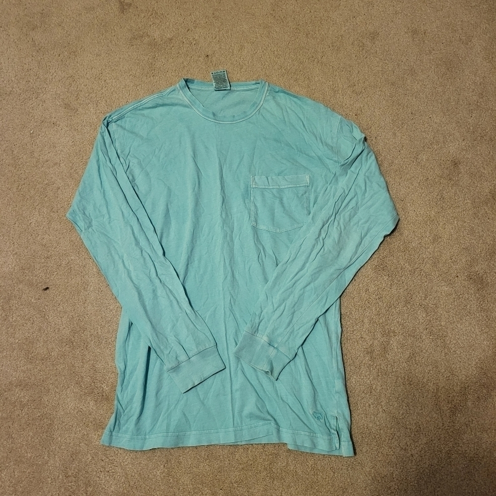 PINK Womens Blue Long Sleeve Shirt